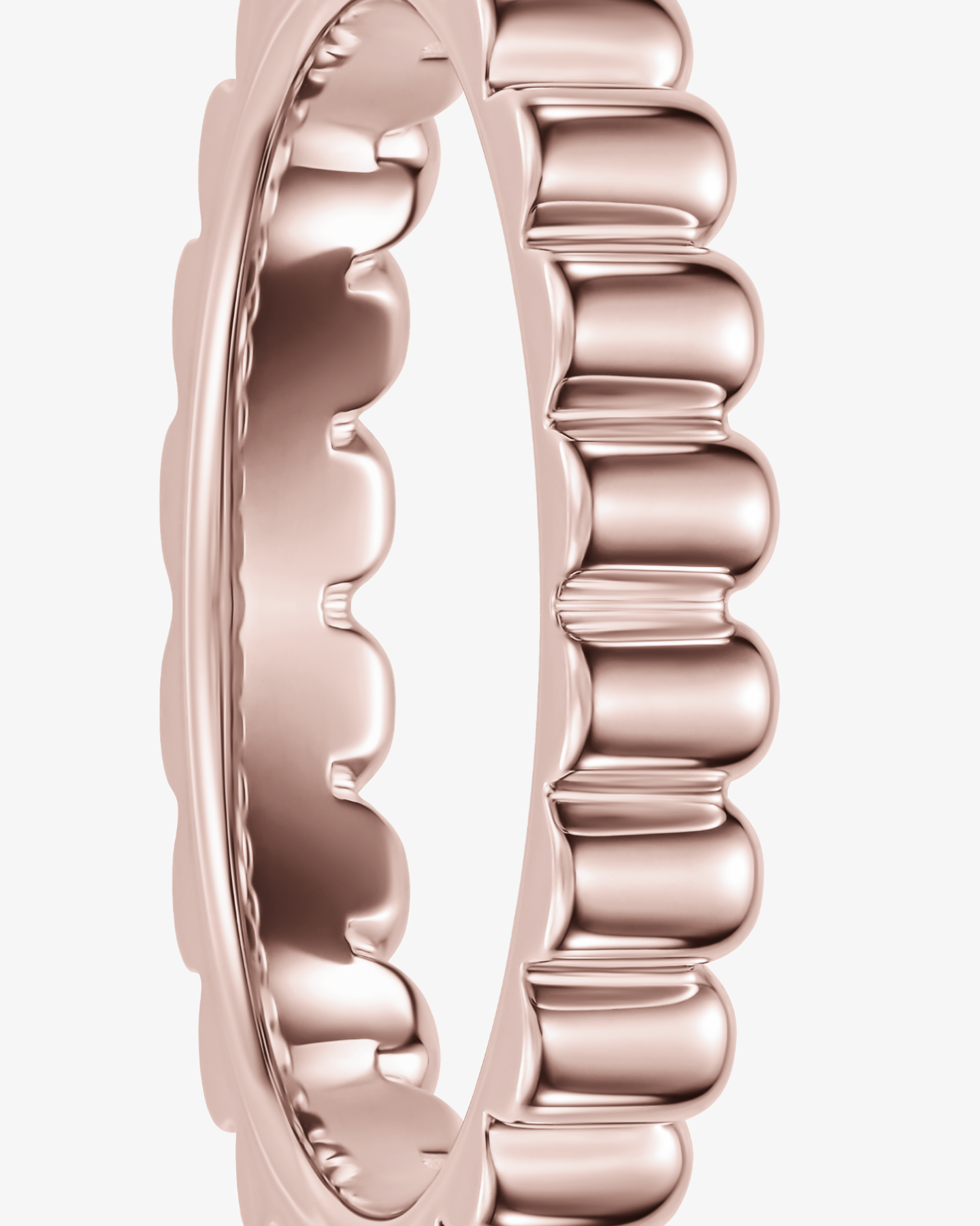 Pierścionek różowe złoto 585 z ryflowaniem