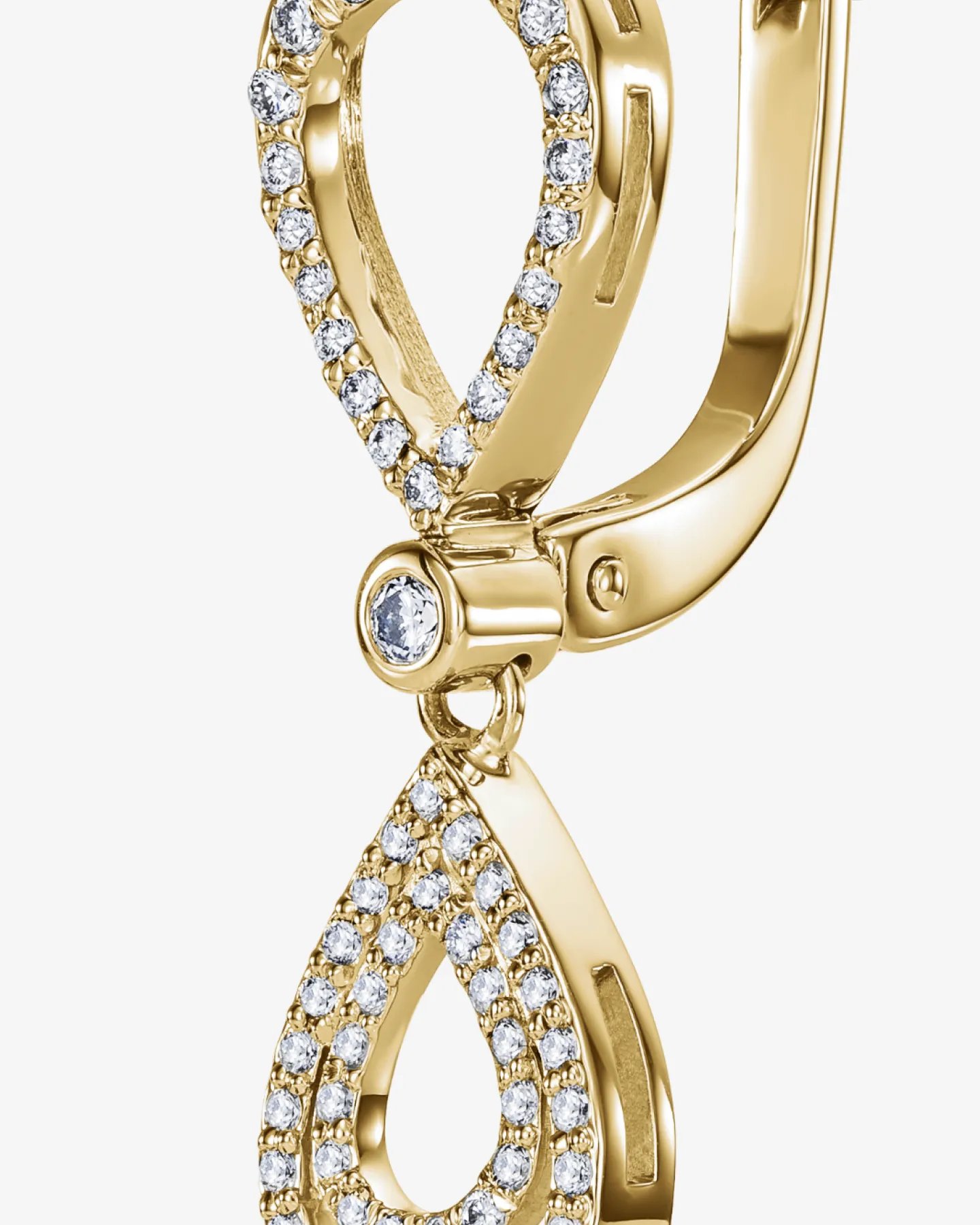 Kolczyki Louvre Cascade wiszące z żółtego złota z diamentami