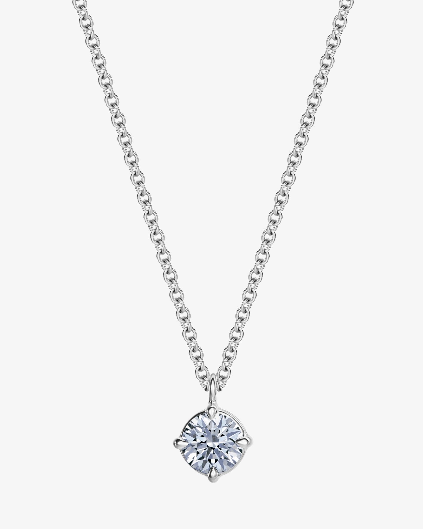 Naszyjnik z brylantem 0.30 ct w białym złocie