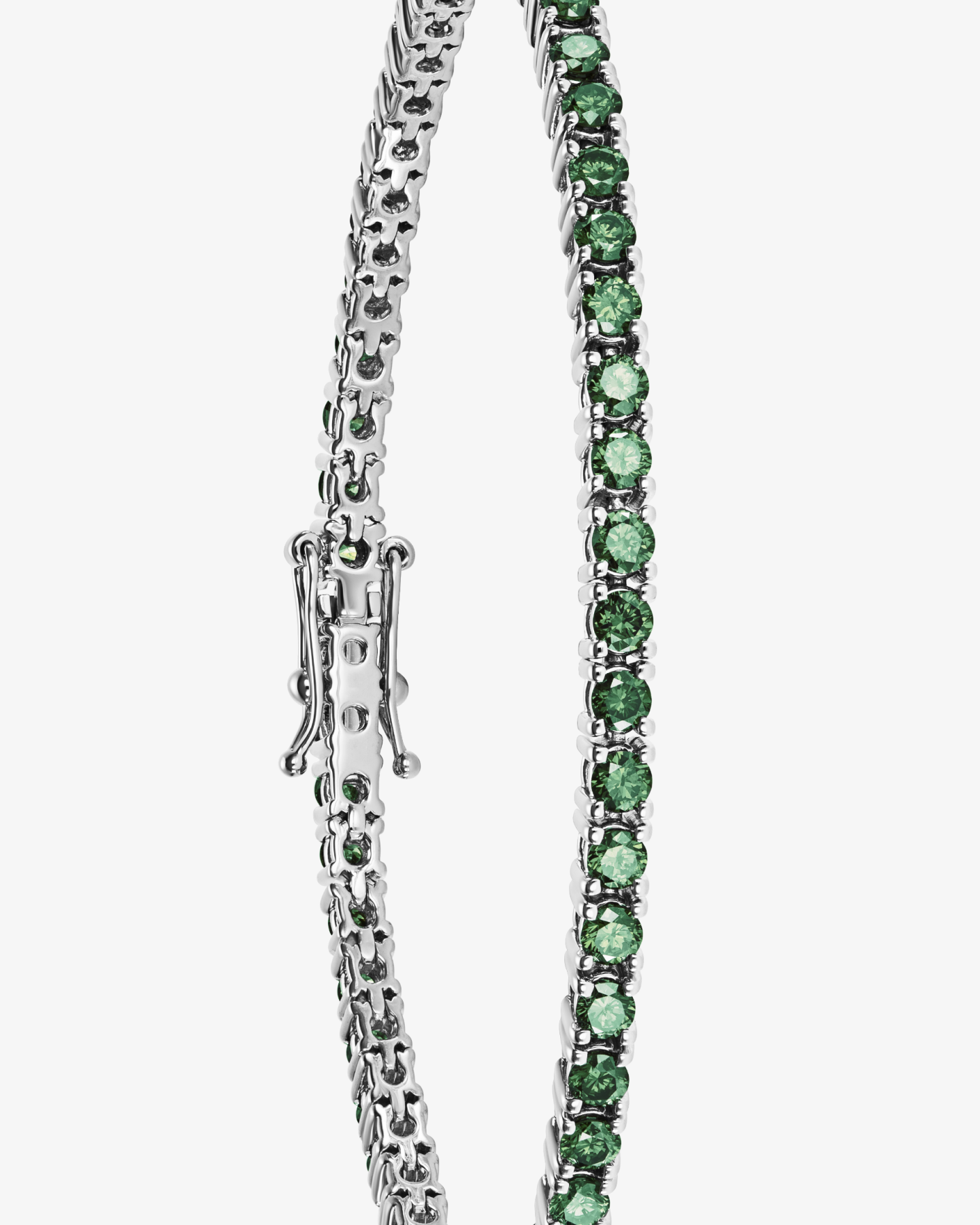 Bransoletka tenisowa Éternité 2.4 z zielonymi diamentami