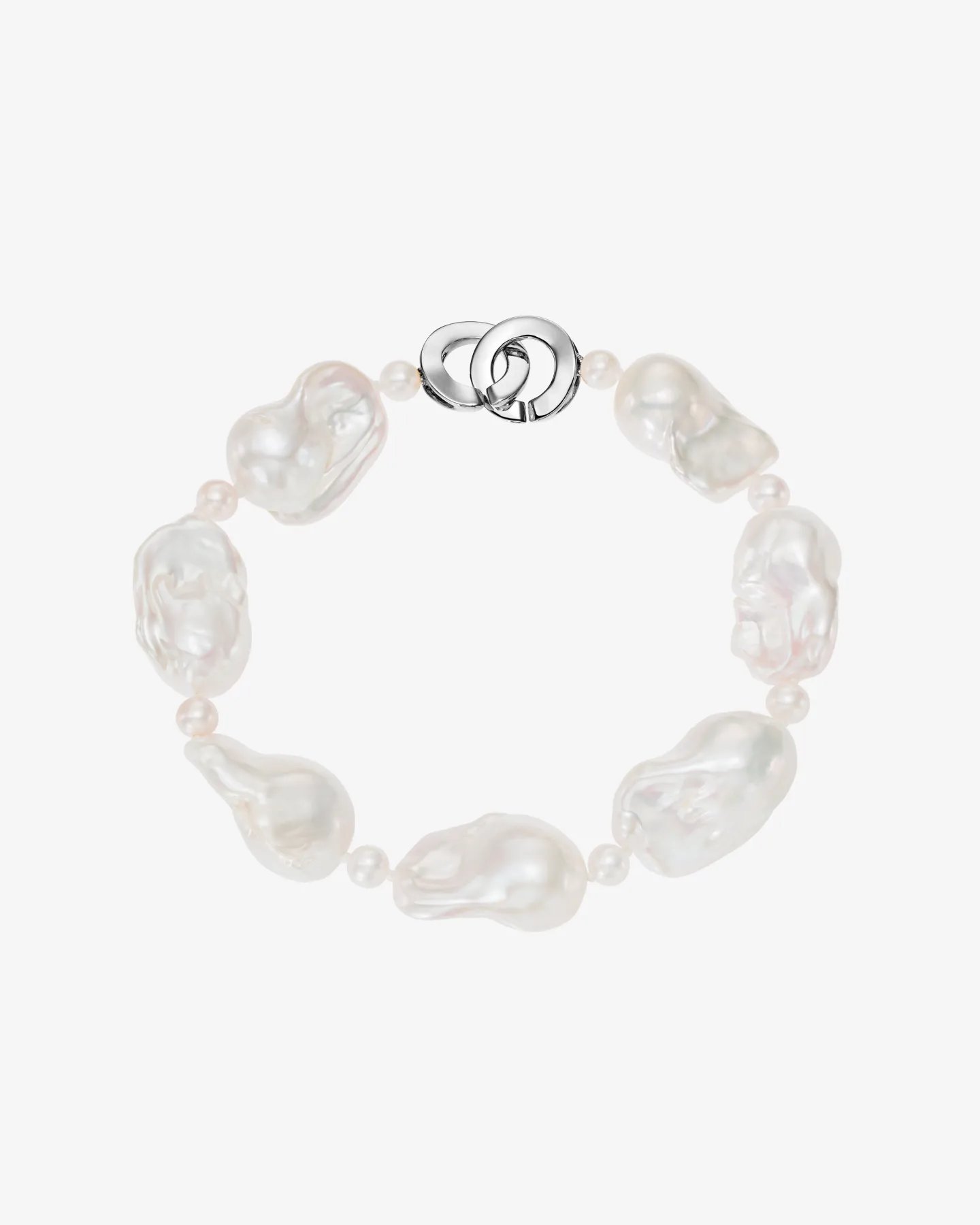 Bransoletka z pereł hodowlanych o nieregularnej formie w białym złocie 585 Ombre de Perle No.20