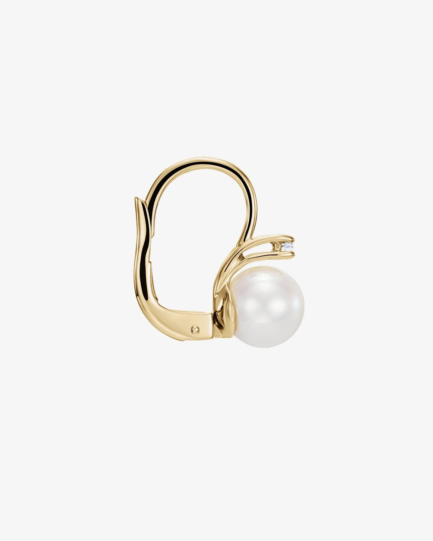 Złote kolczyki Ombre de Perle z okrągłymi perłami i brylantami