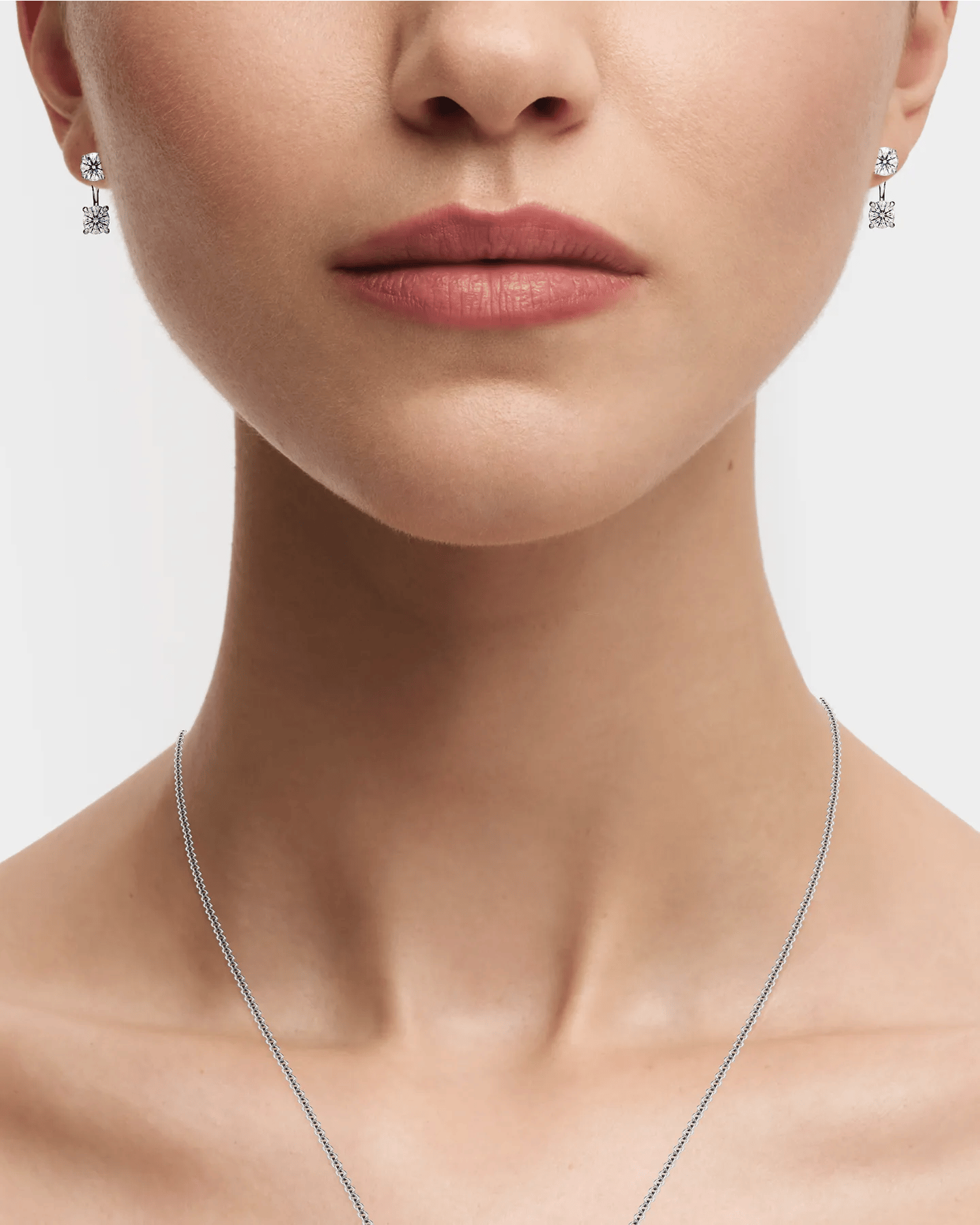 Kolczyki Duo z białego złota z diamentami