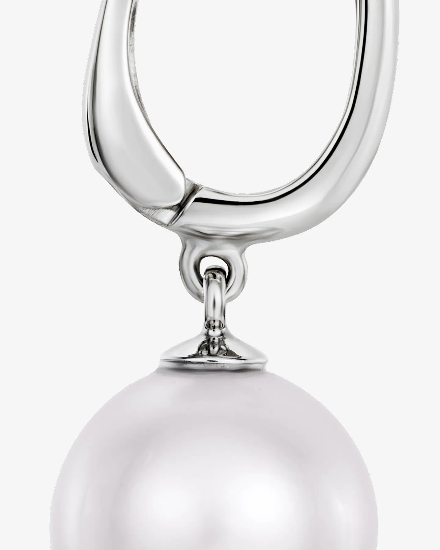 Kolczyki z okrągłymi perłami 10 mm - białe złoto