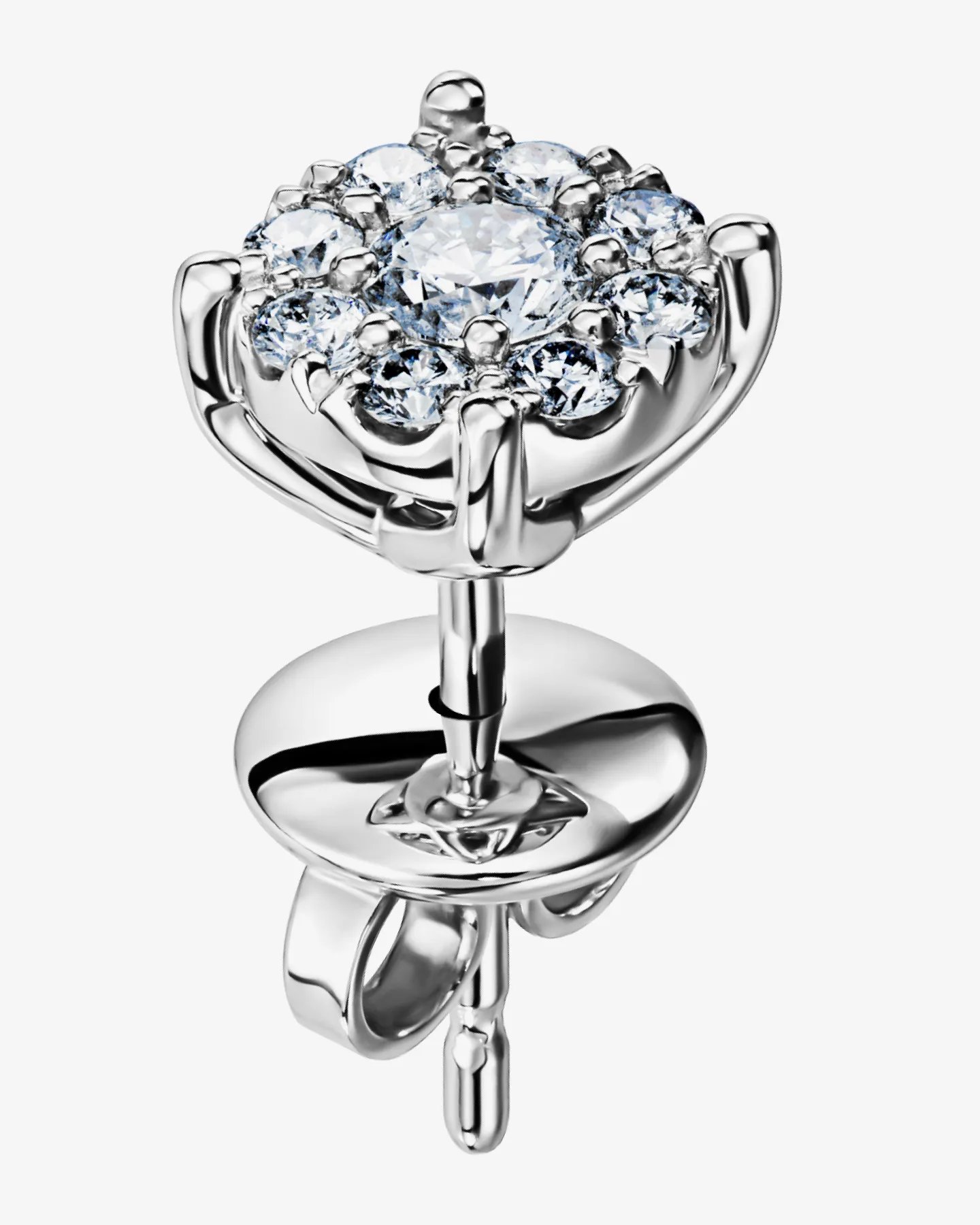 Kolczyki Fleur wkręty z białego złota 585 i brylantów 0.55 ct
