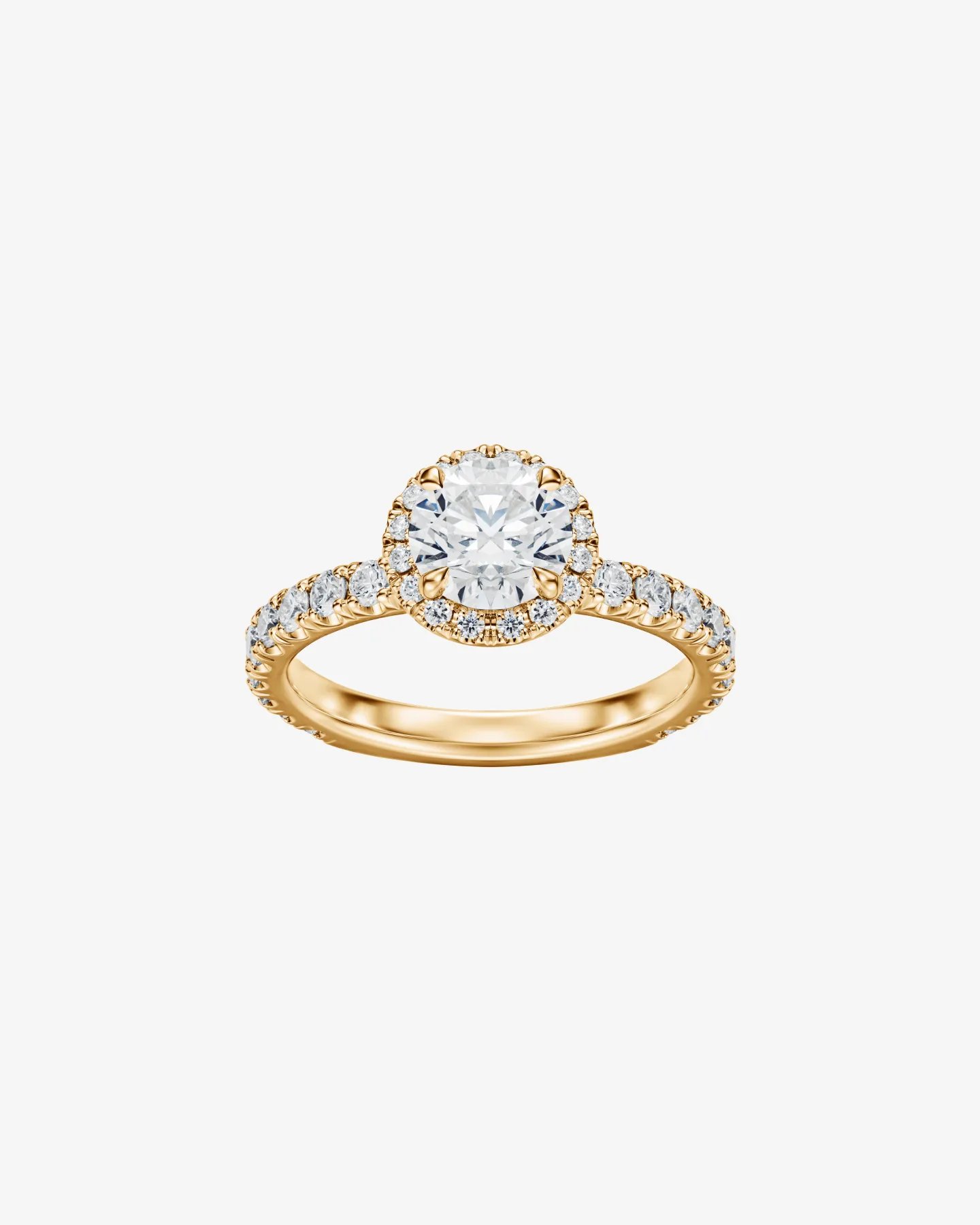 Pierścionek z diamentem 1.51 ct w szlifie brylantowym w żółtym złocie 750