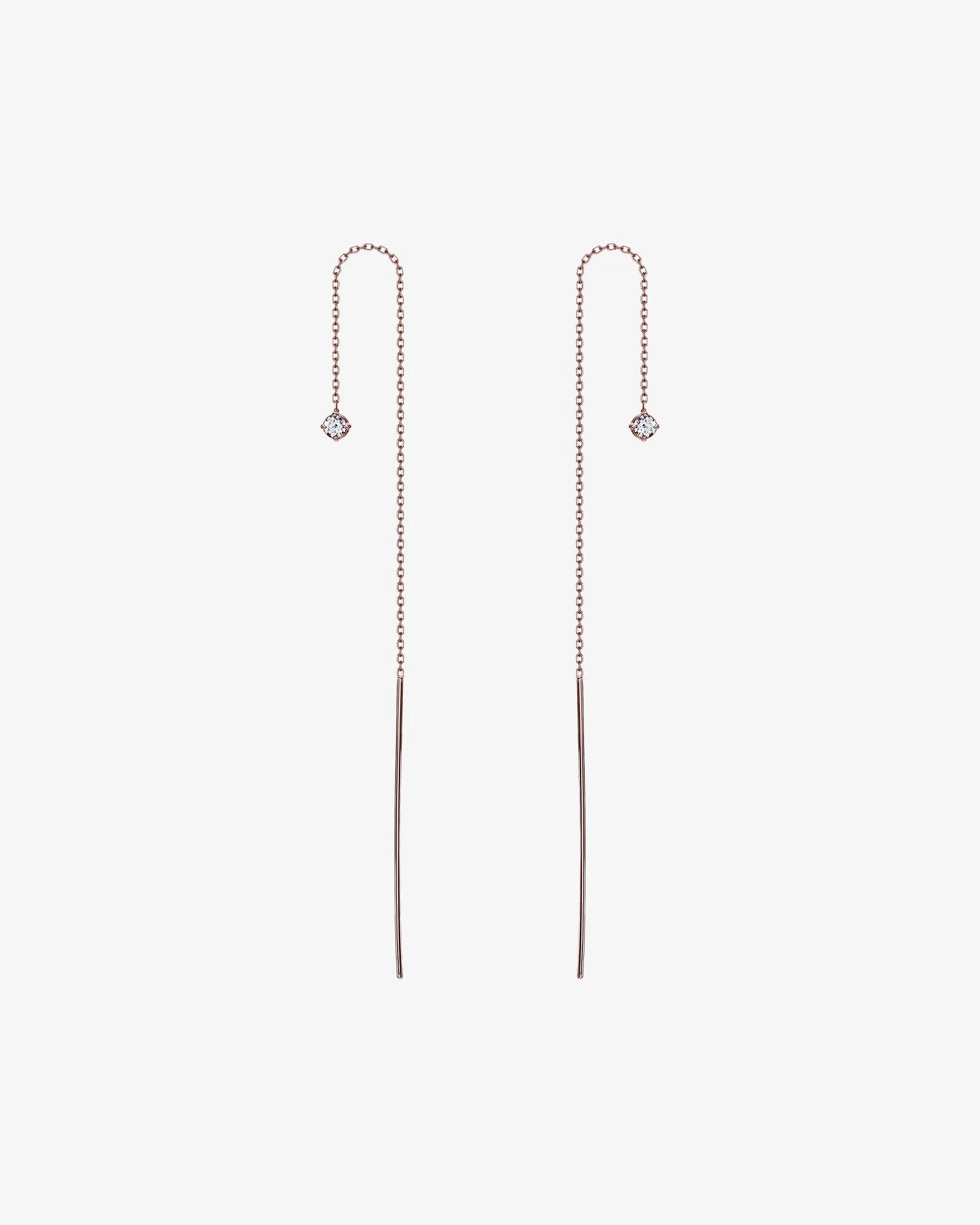 Kolczyki wiszące z różowego złota 750 Cosmopolitaine Ligne z brylantami