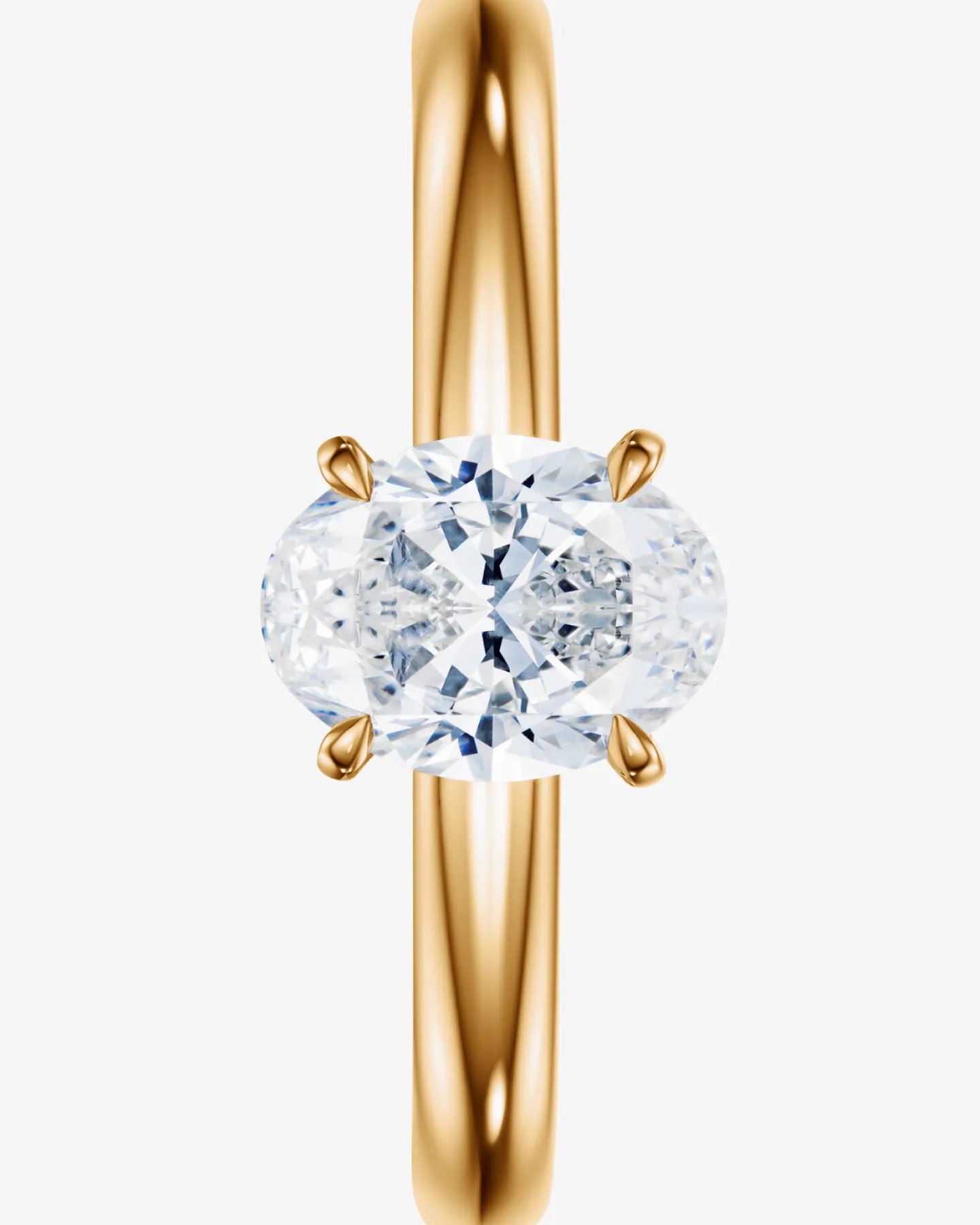 Pierścionek Signature Solitaire Oval z żółtego złota 585 z diamentem 0.70 ct