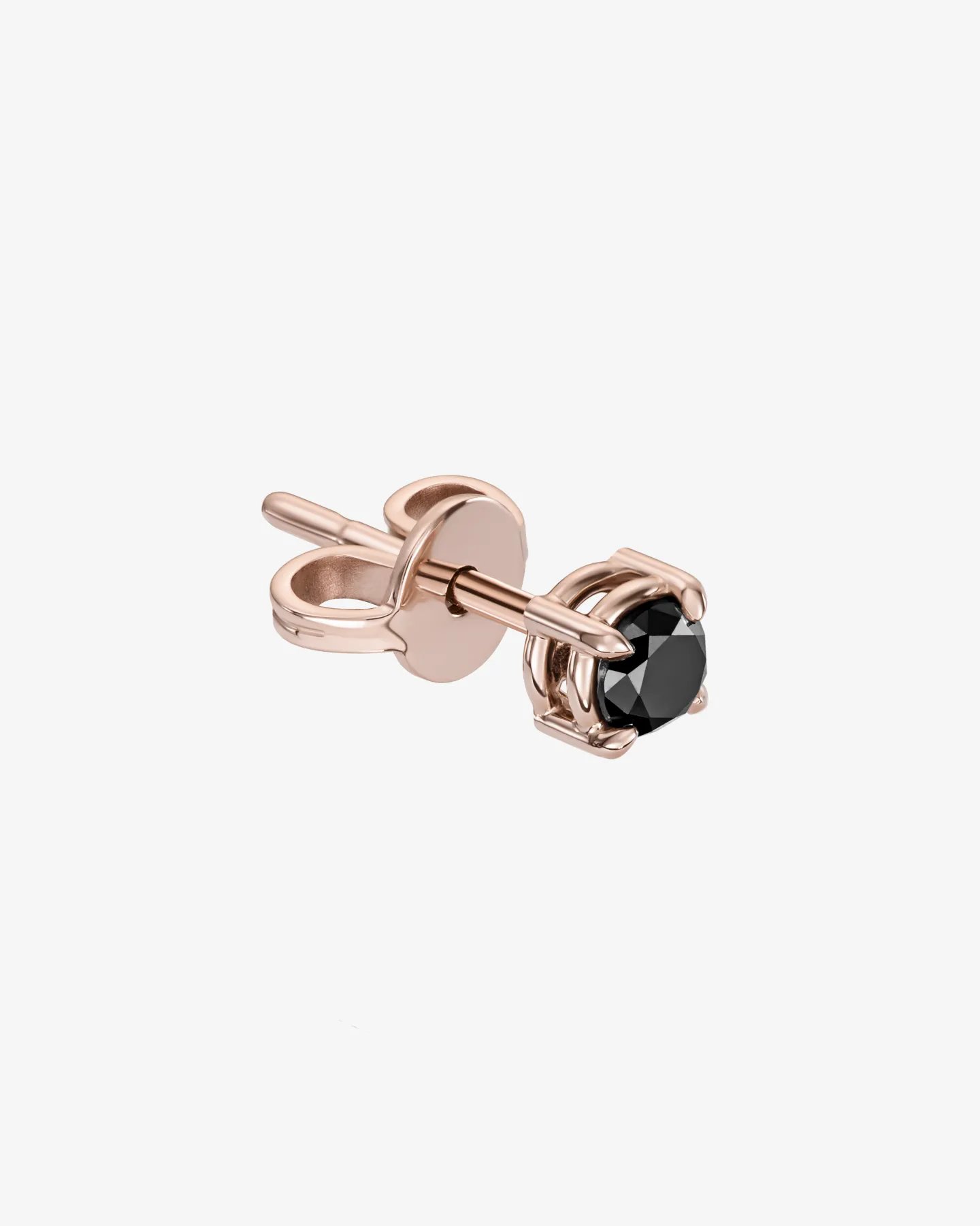 Kolczyki Solitaire z czarnymi diamentami 0.30 ct w różowym złocie 750