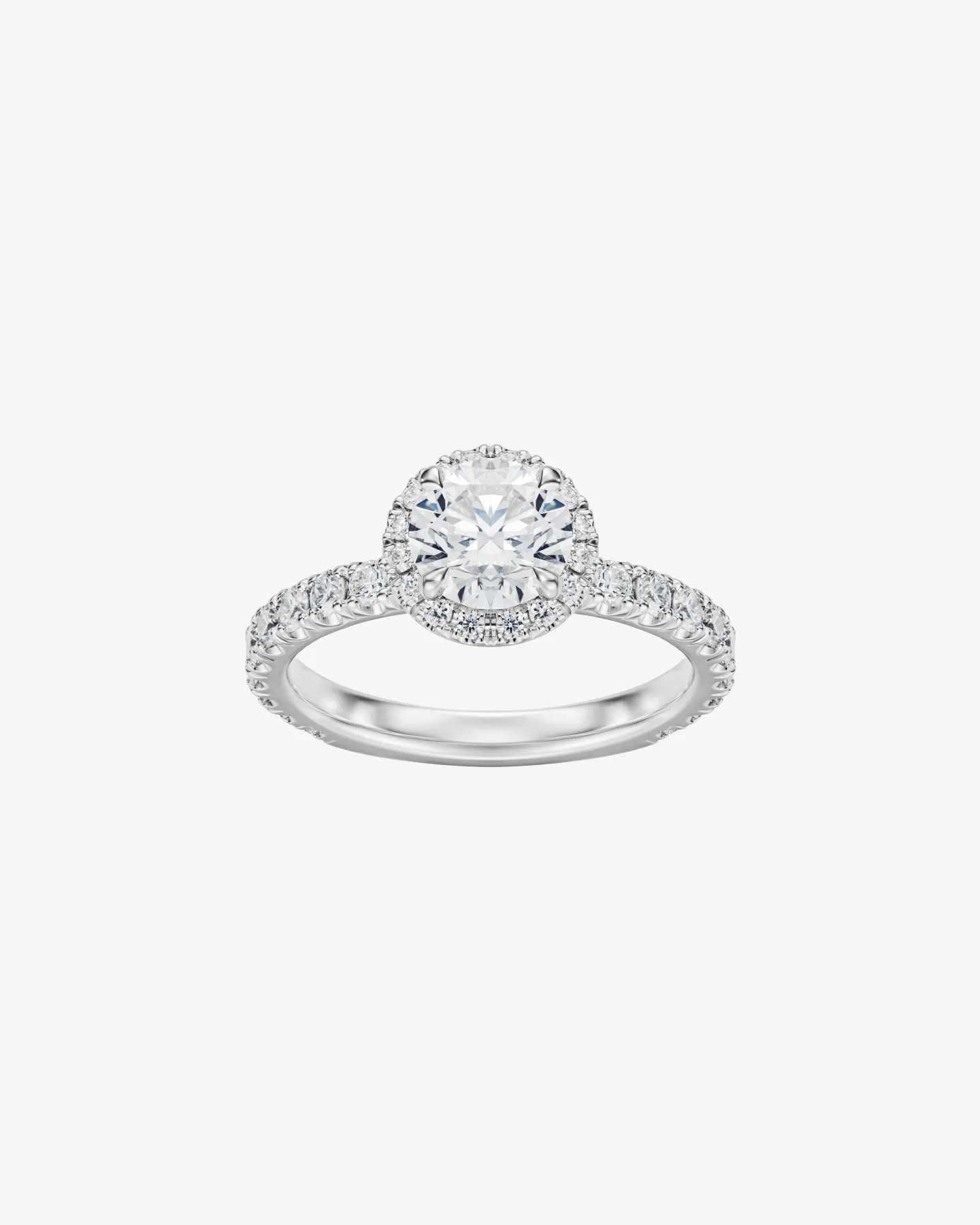 Pierścionek z diamentem 1.51 ct w szlifie brylantowym w białym złocie 750
