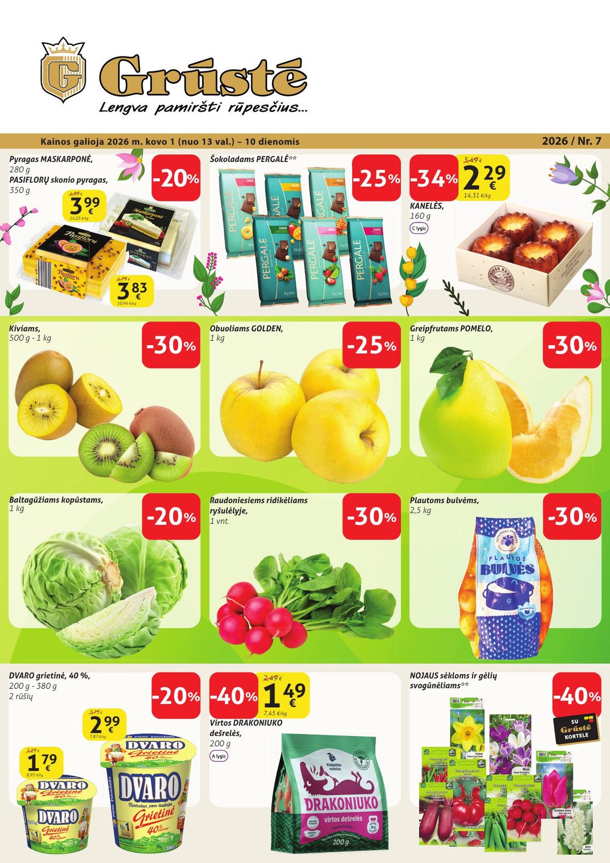 GRŪSTĖ akcijų ir nuolaidų leidinys 2026.03.01 - 2026.03.10