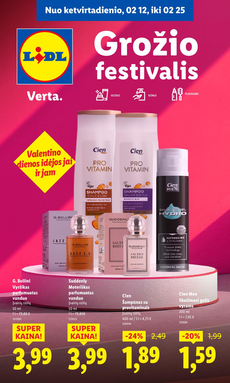 LIDL nuolaidų katalogas "Grožio festivalis" galioja nuo 2026.02.12