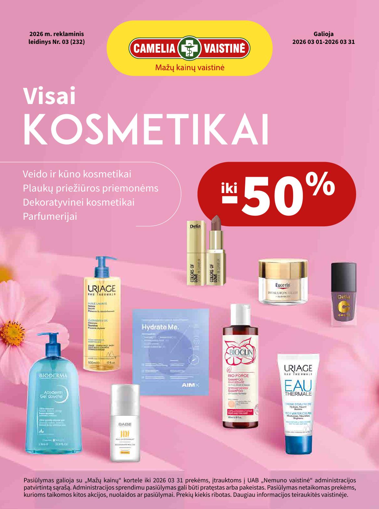 CAMELIA vaistinės akcijų leidinys 2026.03.01 - 2026.03.31