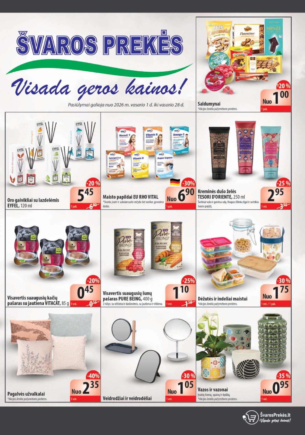 ŠVAROS PREKĖS akcijų ir nuolaidų leidinys galioja 2026.02.01 - 2026.02.28