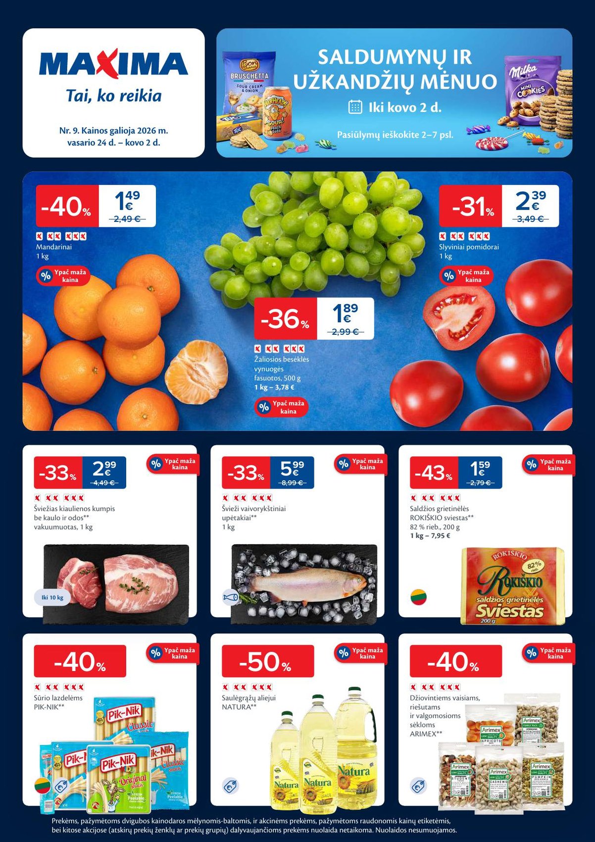 MAXIMA akcijų ir nuolaidų leidinys Nr.9 2026.02.24 - 2026.03.02