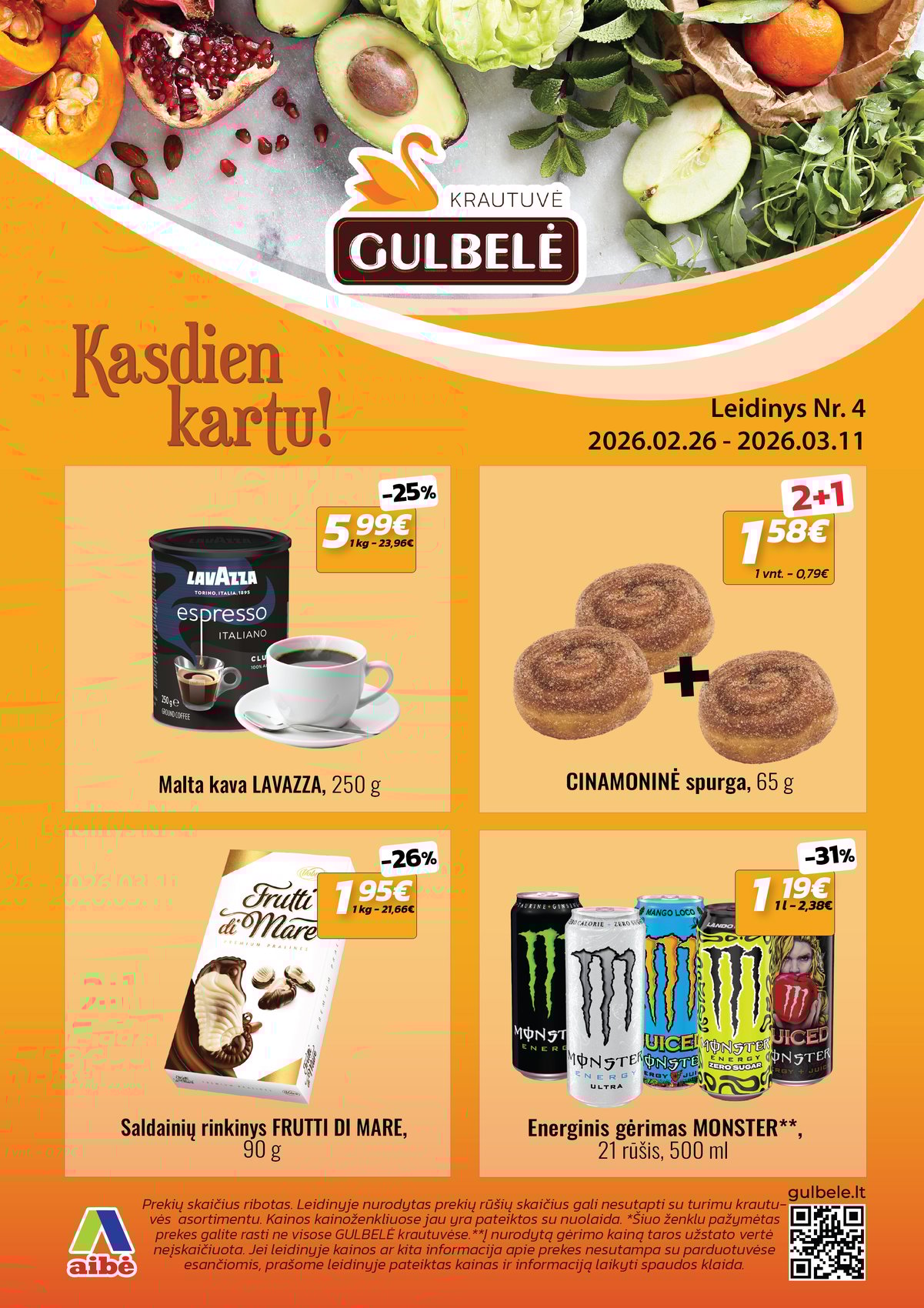 GULBELĖ akcijų ir nuolaidų leidinys Nr.4 2026.02.26 - 2026.03.11