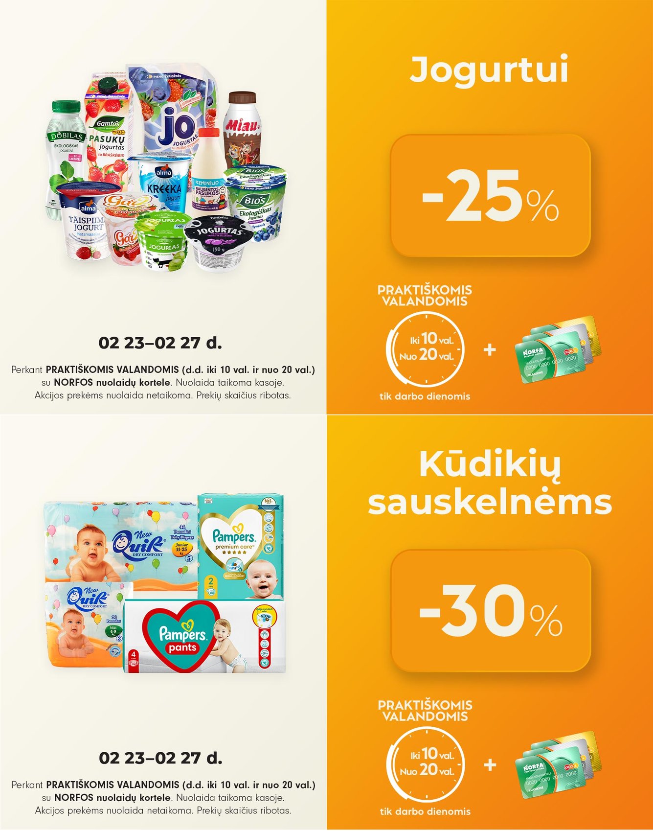 NORFA akcijos PRAKTIŠKOMIS VALANDOMIS vasario 23  - vasario 27 d.