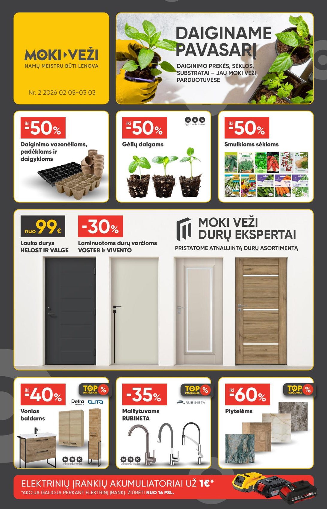 Naujas MOKI VEŽI akcijų ir nuolaidų leidinys Nr.2 2026.02.05 iki 2026.03.03