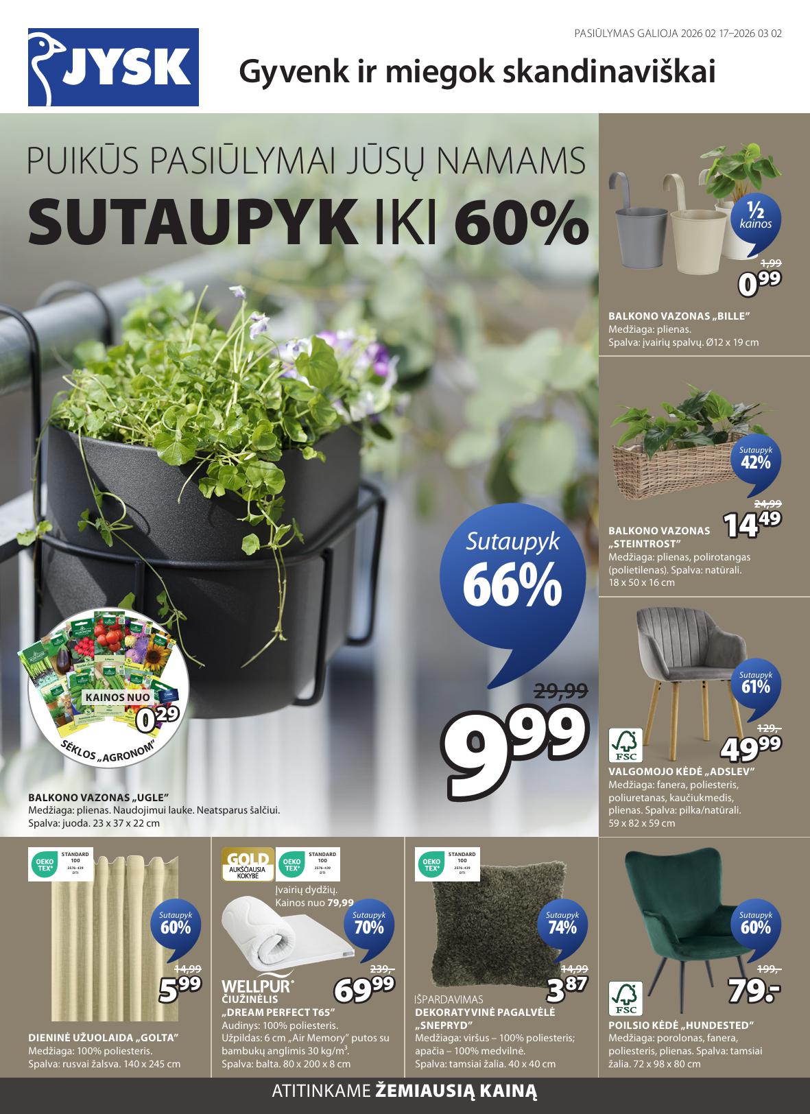 Naujas JYSK leidinys galioja 2026.02.17 - 2026.03.02