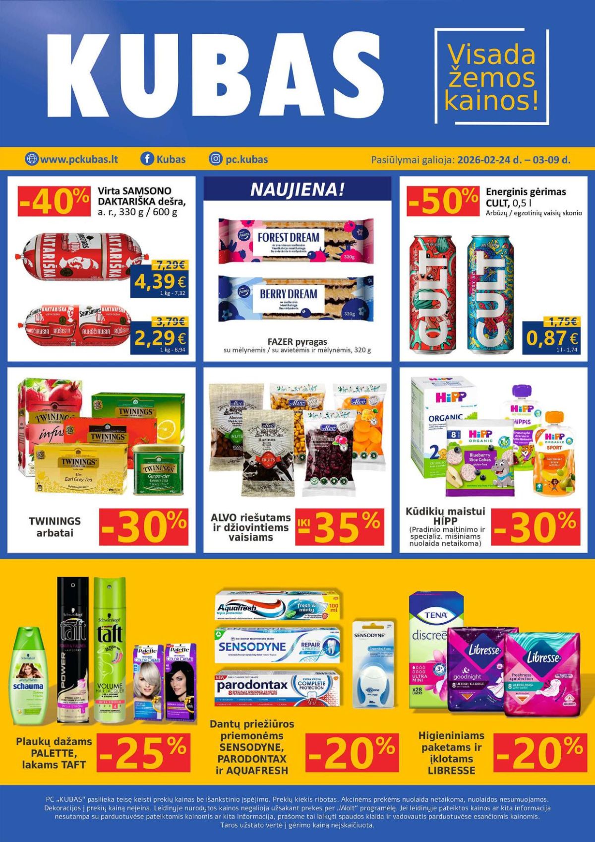 KUBAS akcijų ir nuolaidų leidinys 2026.02.24 - 2026.03.09