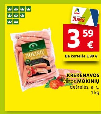 KREKENAVOS virtos MOKINIŲ dešrelės