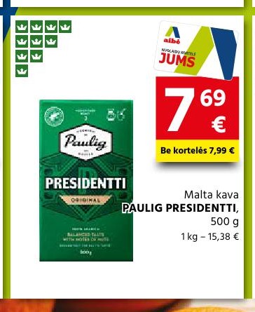 Malta kava PAULIG PRESIDENTTI