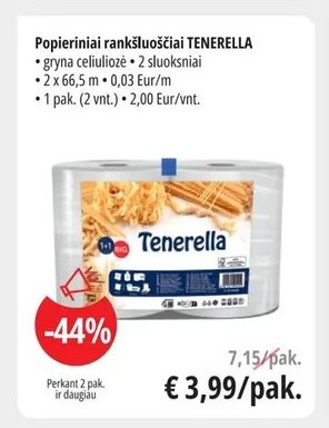 Popieriniai rankšluosčiai TENERELLA
