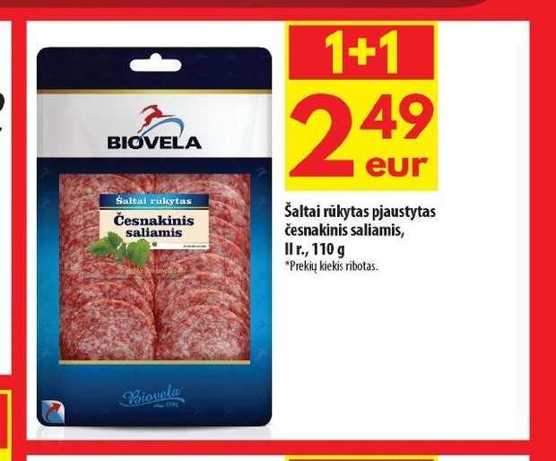 Šaltai rūkytas pjaustytas česnakinis saliamis