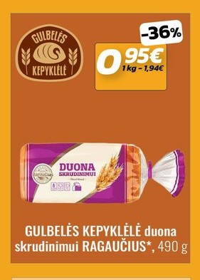 GULBELĖS KEPYKLĖLĖ duona skrudinimui RAGAUČIUS*