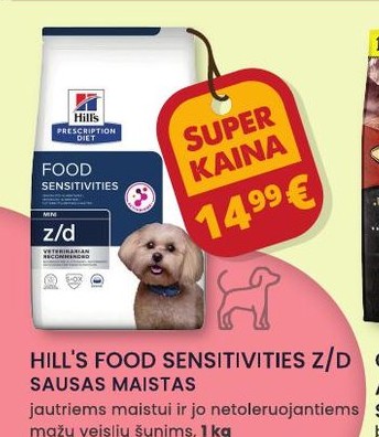 HILL'S FOOD SENSITIVITIES Z/D SAUSAS MAISTAS