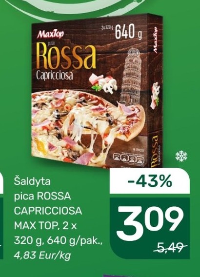 Šaldyta pica ROSSA CAPRICCIOSA MAX TOP