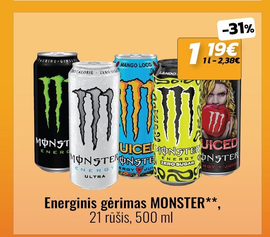 Energinis gėrimas MONSTER**