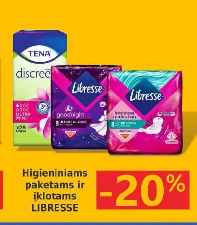 Higieniniams paketams ir įklotams LIBRESSE