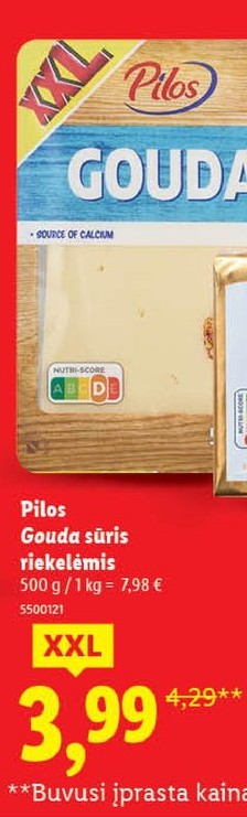 Pilos Gouda sūris riekelėmis