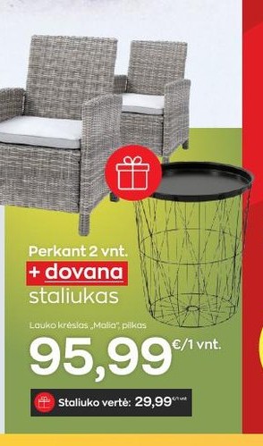 Lauko krėslas „Malia“, pilkas