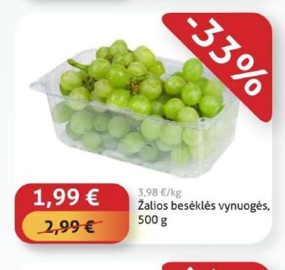 Žalios besėklės vynuogės