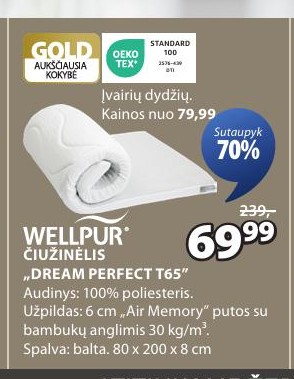 ČIUŽINĖLIS WELLPUR „DREAM PERFECT T65“