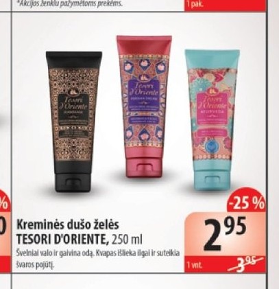 Kreminės dušo želės TESORI D'ORIENTE