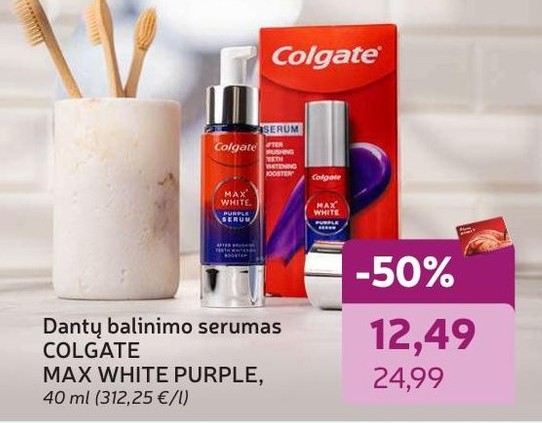 Dantų balinimo serumas COLGATE MAX WHITE PURPLE,