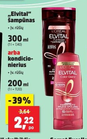 „Elvital“ šampūnas arba kondicionierius