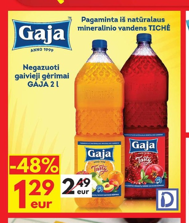 Negazuoti gaivieji gėrimai GAJA 2 l