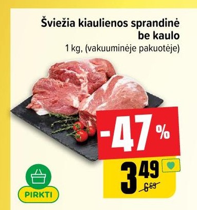 Šviežia kiaulienos sprandinė be kaulo