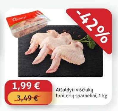 Atšaldyti viščiukų broilerių sparneliai