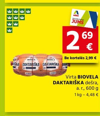 Virta BIOVELA DAKTARIŠKA dešra