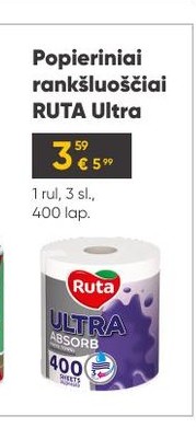 Popieriniai rankšluosčiai RUTA Ultra