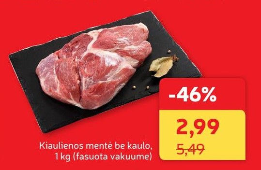 Kiaulienos mentė be kaulo