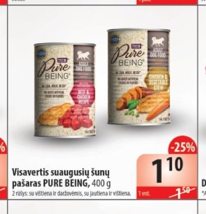 Visavertis suaugusių šunų pašaras PURE BEING