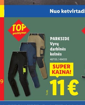 PARKSIDE Vyrų darbinės kelnės