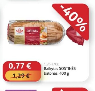 Raikytas SOSTINĖS batonas