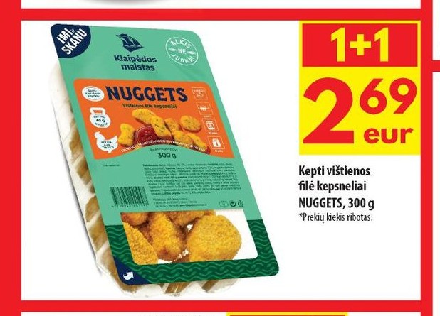 Kepti vištienos filė kepsneliai NUGGETS